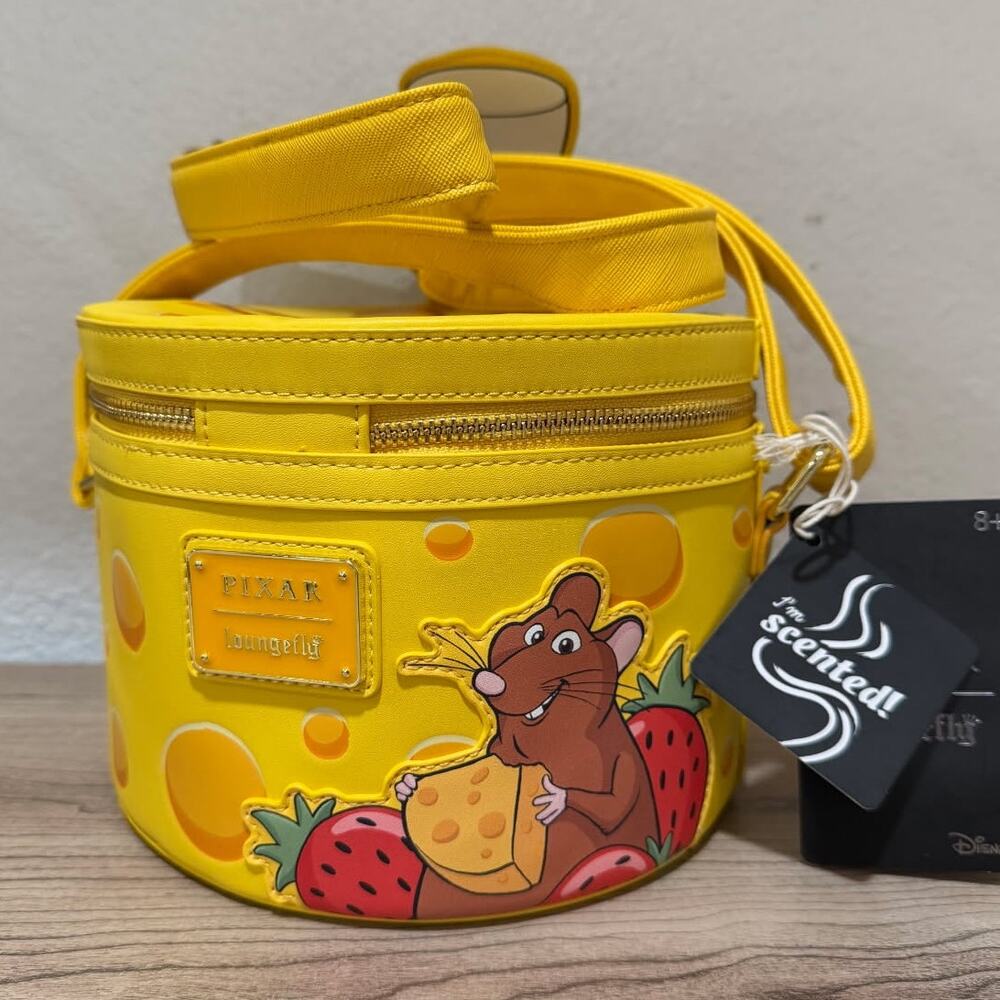 Loungefly Disney Pixar Ratatouille Cheese Wheel Strawberry Scented Crossbody Bag - Picture 6 of 6